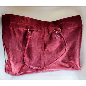 Queen By Queen Latifah -Ruby Red Tote /Crimson Velvet Snake Skin Shoulder Bag